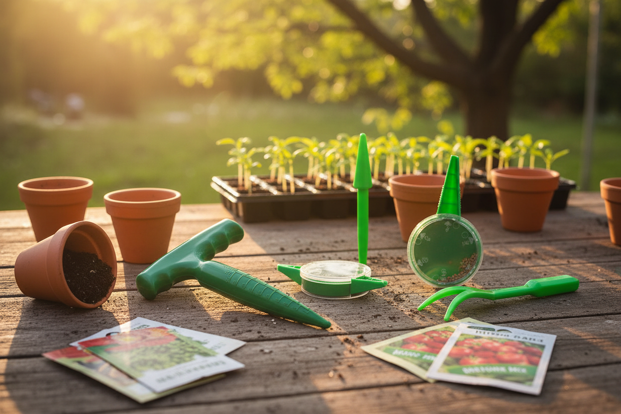 Lifestyle scene with seed starting kit